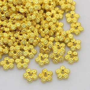 7 mm Bali Vergoldet Blume Gänseblümchen Zwischenring Perlen Auffädeln Schmuck Herstellung Zubehör - Bild 1 von 12