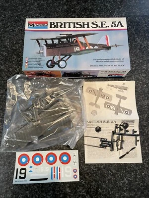 Vintage Monogram British S.E.5A plastic model kit Unbuilt Open Box - Image 1 of 4