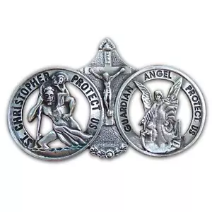 St. Christopher Visor Clip, One Size, Silver - Picture 1 of 9