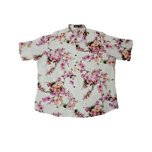 Jogal Mens Size XXXL Hawaiin Hibiscus Button up Shirt Short Sleeve - Picture 1 of 9