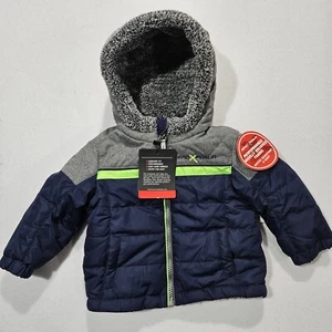 ZeroXposur Toddler Baby Boy Navy Blue 12M Hooded Sherpa Lined Midweight Jacket - Picture 1 of 11