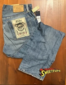 Polo Ralph Lauren Hampton Distressed Jeans Straight Cut Men’s Denim W31 L34 NWT - Picture 1 of 10