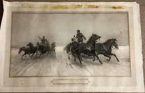 VTG UNE LUTTE SUR LA NEIGE wettfahrt in der Fuszta challenge Large Poster 42 X - Picture 1 of 12