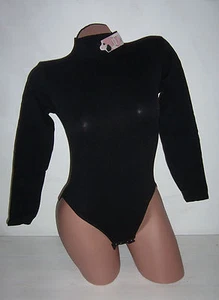 Body Langarm Stehkragen Stretch Top S M L 34 36 38 40 NEU - Bild 1 von 11