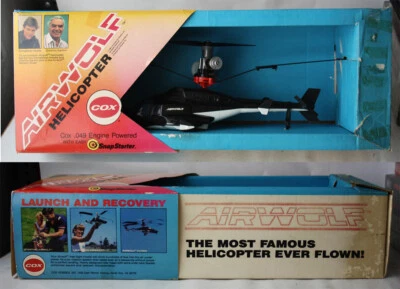 VINTAGE 1984 AIRWOLF HELICOPTER ENGINE POWERED COX MADE IN USA NEW ! - Image 1 of 4