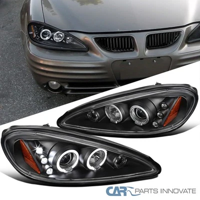 Fit Pontiac 99-05 Grand Am Black LED Halo Projector Headlights Driving Head Lamp Foto 1 de 4