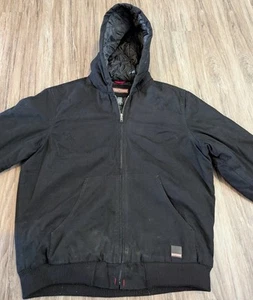 Craftsman Jacket Men's Size Large Black Heavy Duty Canvas Work Coat Quilt Lined - Picture 1 of 24