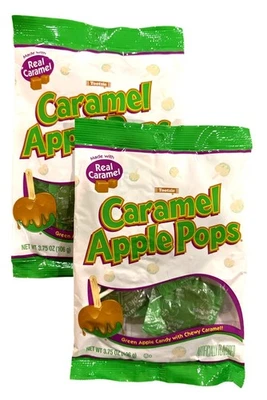 2pc Set 3.75oz/6ct per Bag TOOTSIE Caramel Apple Pops Green Apple Candy Treat - Image 1 of 2