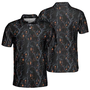Haunted House Halloween Spooky Poloshirt für Herren, Herren Shirt, Golfer, Team S_5XL - Bild 1 von 7
