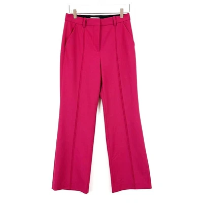 Rebecca Taylor Women's High Rise Straight Front Stitch Trouser Pants Size 2 Pink - Image 1 of 4