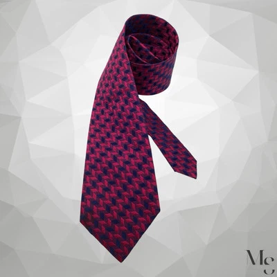 Corbata de seda geométrica 3D púrpura CHARVET PLACE VENDÔME Francia 57”-3,6” EXCELENTE ESTADO Foto 1 de 4