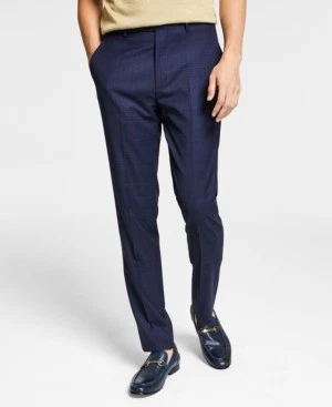 Pantalones de vestir Bar Iii para hombre corte clásico 30/30 azul marino a cuadros Foto 1 de 4