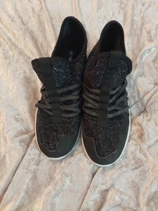 Zapatos de tenis para mujer Soul Mates talla 8 sin cordones negros plateados - Imagen 1 de 4