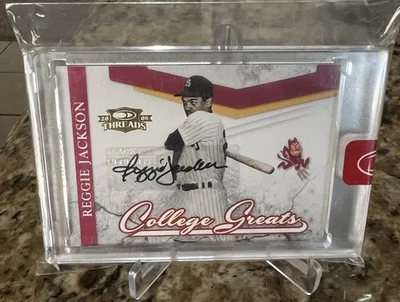 Donruss College Greats Reggie Jackson 2008 autografiado y sellado ¡3 de 3! ¡Raro!! Foto 1 de 2