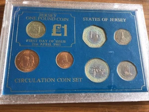 STATES OF JERSEY CIRCULATION 7x COIN SET in Hard Shell Case One Pound £1 PNC 50p - Picture 1 of 6