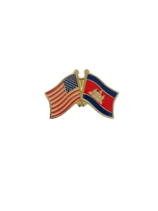US and Cambodia Flag Lapel Pin / US & Cambodia Pin - Picture 1 of 1
