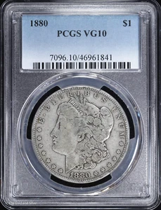 1880-P $1 Morgan Silver Dollar PCGS VG 10 - Picture 1 of 4