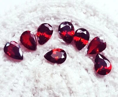 Loose Gemstone Red Sapphire Salmon 6x4 mm Pear Shape 8 Pcs - Image 1 of 4