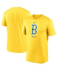 Boston Red Sox Nike City Connect Logo T-Shirt MLB Mens L Gold Dri Fit Tee