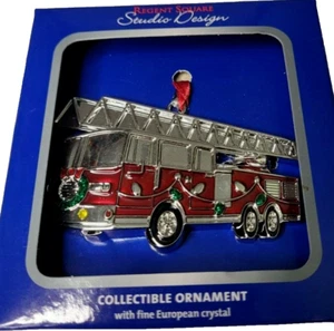 Regent Square Studio Design Silver Plated Ornament - Firetruck - Picture 1 of 6