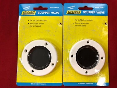 SCUPPER VALVES SEACHOICE PAIR DRAIN SELF BAILING CHECK FLAPPER 18261 - Image 1 of 4
