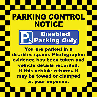 Disabled Badge No Parking Only Sign Ticket Stickers Hard To Remove Tow Away • 5.95£