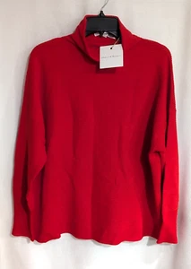 Chelsea & Theodore Women's Poppy Red Textured Turtleneck Sweater - Size L - NWT - Picture 1 of 3