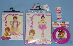 DISNEY FANCY NANCY COSTUME DRESS 4-6-LEGGINGS-TIARA-DISC-BOA-NECKLACE-HAIR BANDS - Picture 1 of 10