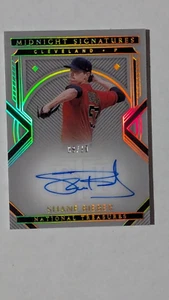 Shane Bieber 2021 National Treasures #MS-SB Midnight Signatures Auto /10 - Bild 1 von 4