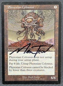 MTG Phyrexian Colossus- Signed - Urza's Saga Magic the Gathering Card # 306 - Picture 1 of 7