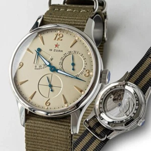 Red Star 1963 Seagull Mechanical Chronograph Watch 38mm Acrylic Crystal New - Picture 1 of 6