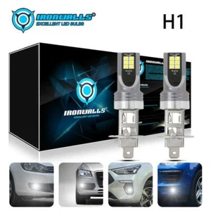 IRONWALLS H1 LED Fog Light Bulbs Kit Super Bright 6500K White Beam 100W 10003LM  - Picture 1 of 12