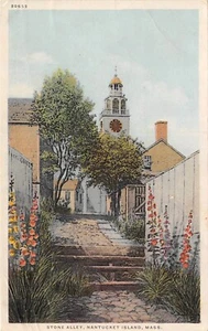 #H1939 NANTUCKET ISLAND, MA. POSTKARTE, STEINGASSE - Bild 1 von 2