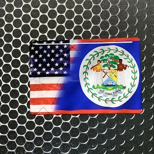 America USA Belize Dual Country Domed Decal American Sticker 3D 3.25"x2" - Imagen 1 de 7