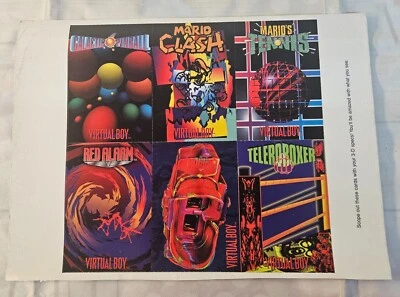 НЕРАЗРЕЗАННЫЙ лист коллекционных карт Nintendo Power 3-D SPECS ОТЛИЧНЫЙ - Изображение 1 из 4