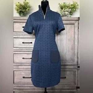 Vestido vaina TOMMY HILFIGER para mujer con estampado de logotipo y cuarto de cremallera - Imagen 1 de 8