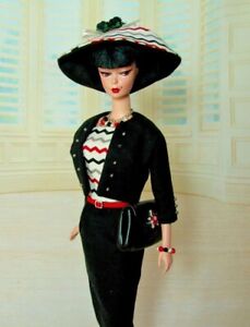 Virginie Fashion for Barbie Black Sheath Print Top Jacket Bag Shoes Hat Jewelry