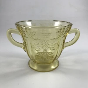 Vintage FEDERAL GLASS "MADRID AMBER" FOOTED OPEN SUGAR 3.25" Etched Design - Picture 1 of 6
