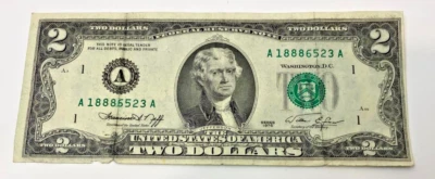 1976 United States Of America $2 Dollar Bank note Circulated - Image 1 of 4