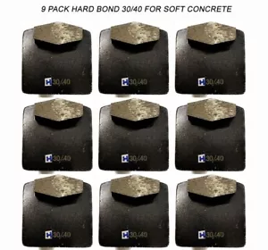 ¡Paquete de 9! Disco de molienda de diamante compatible con Husqvarna para superficie BLANDA, Grit 30/40 - Imagen 1 de 10