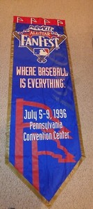 Vintage 1996 MLB Baseball All-Star Game Pinnacle Fanfest Outdoor Banner,40"x115"