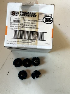Standard Abrasive 725007 lot of 5 ea Buff &Blend Cross Buff HS A/O Medium, 1 in - Picture 1 of 3