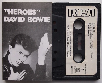 DAVID BOWIE - HEROES (RCA INTK5066) 1981 UK CASSETTE REISSUE PAPER LABELS VG - Image 1 of 3
