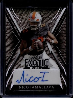 2023 Leaf Exotic Football Nico Iamaleava #BA-NI1 Auto /4 - Image 1 of 2