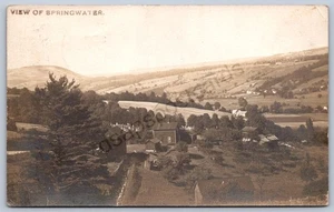 K32/ Springwater New York RPPC Postcard c10 Birdseye Cemetery Homes 1464 - Picture 1 of 2