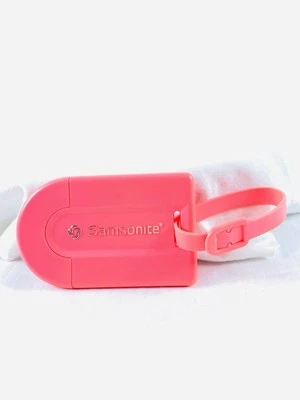 Vintage Samsonite NEON PINK Easy I.D. Travel Luggage Tag - Image 1 of 4