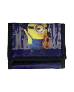 Minions Illumination Blue Canvas Tri-Fold Unisex Wallet NWOT Zip Coin Inside - Picture 1 of 7