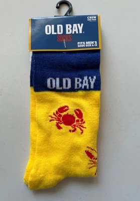 OLD BAY McCORMICK Calcetines Crew Amarillo Rojo Cangrejos Langosta Camarón Novedad OS NUEVO CON ETIQUETAS Foto 1 de 2