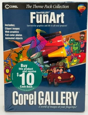 Corel Gallery FunArt Theme Pack Collection PC CD Clip Art Web Graphics Photos - Image 1 of 4