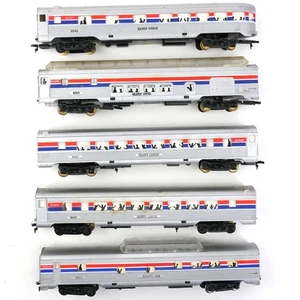 Modelo de tren a escala HO Amtrak plateado: vagones de pasajeros Lodge, Vision, Tower, Vista - Imagen 1 de 8
